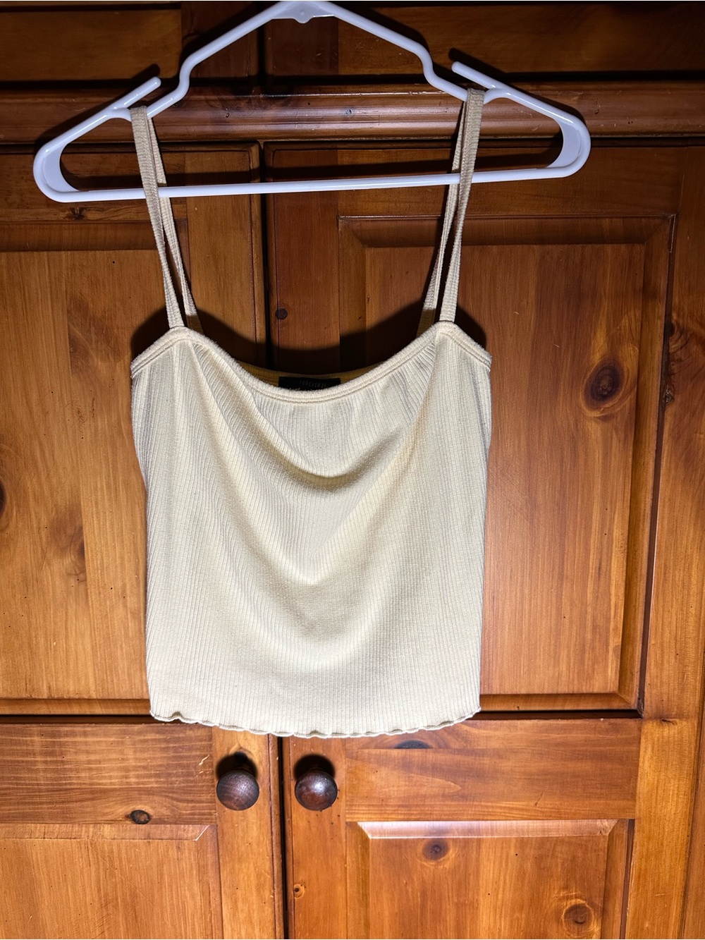 Forever 21 Women’s Light Buttery Yellow Ribbed Tank Top